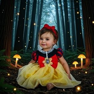 Enchanting Infant/Toddler Snow White Costume Princess dress Up 1st birthday Gift
